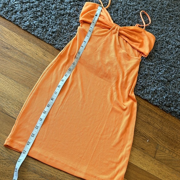 NWOT MARISSA Ribbed MINI Cut Out DRESS ORANGE Size 2 - Picture 6 of 14